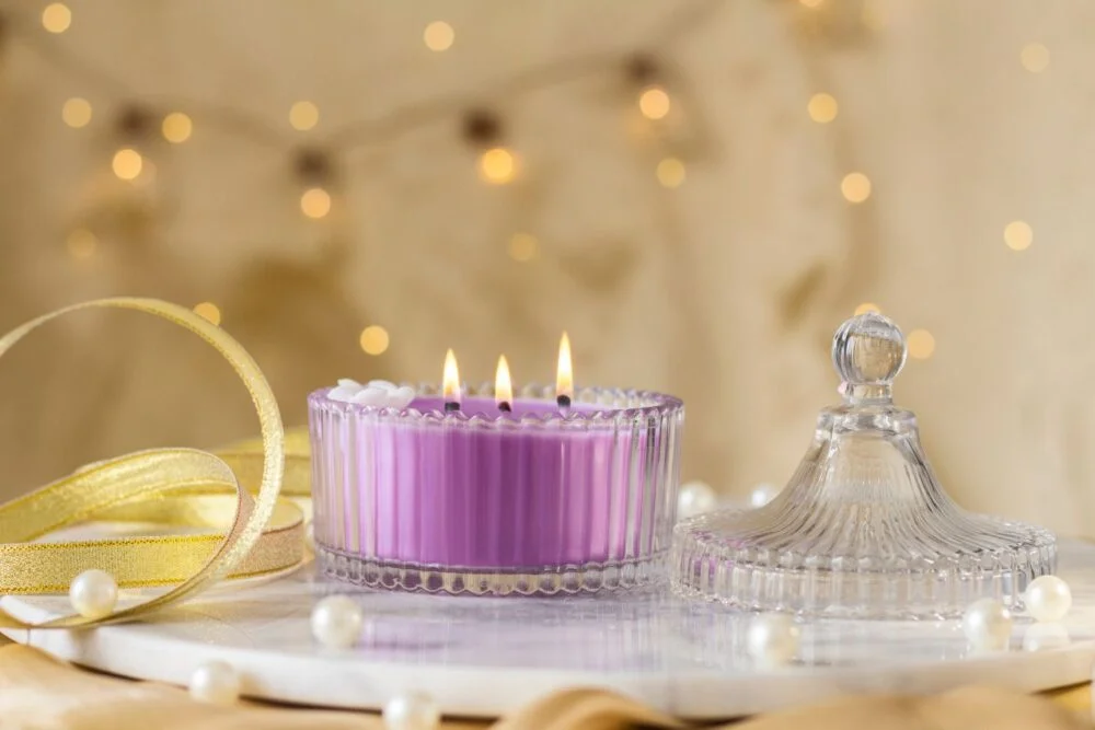 Dartez 3 Wick Classic Crystal Jar Candle-Fresh Lavender