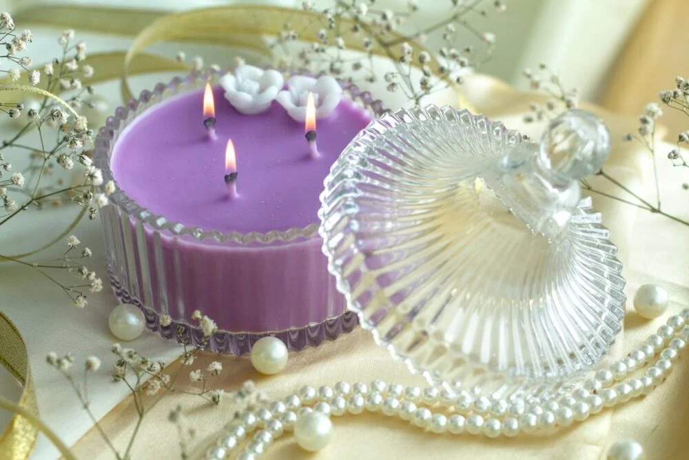 Dartez 3 Wick Classic Crystal Jar Candle-Fresh Lavender