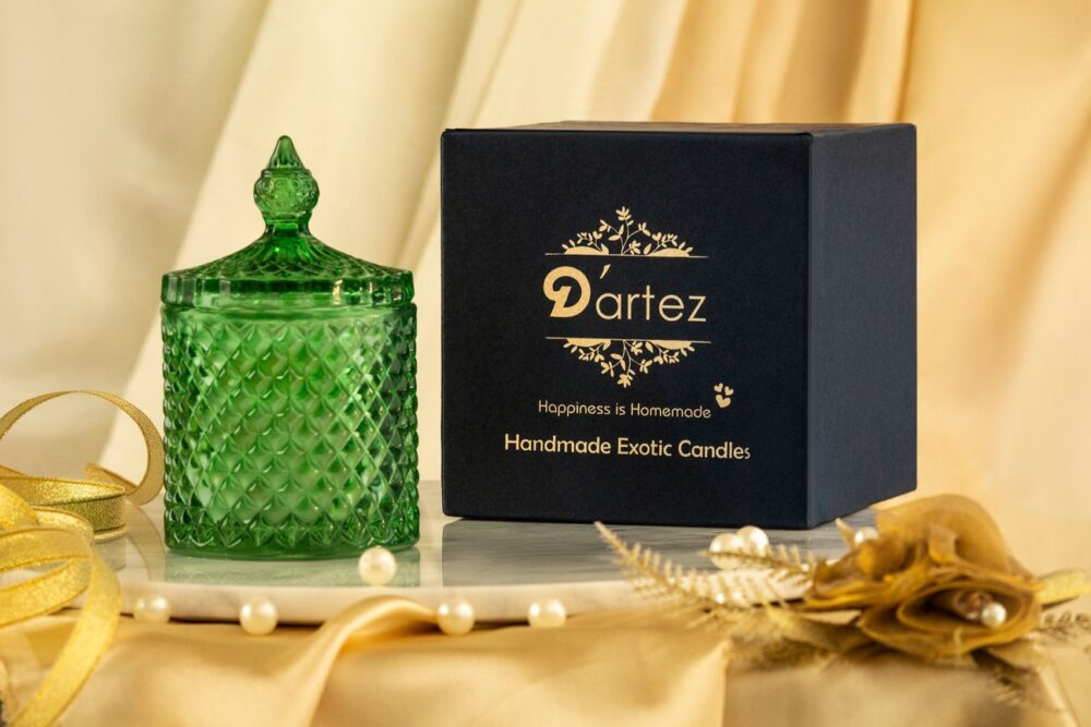 Dartez 2 Wick Classic Crystal Jar Candle-Gardenia Jasmine