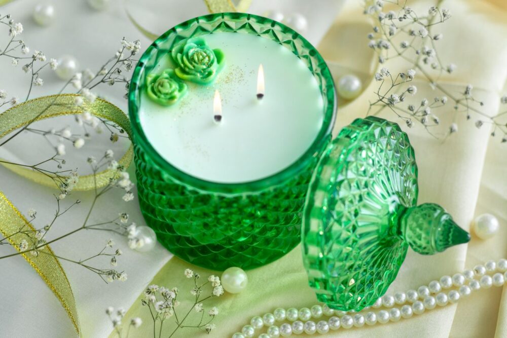 Dartez 2 Wick Classic Crystal Jar Candle-Gardenia Jasmine