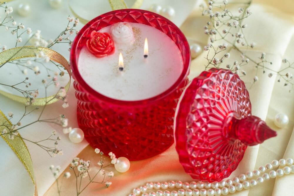 Dartez 2 Wick Classic Crystal Jar Candle-Rose Garden