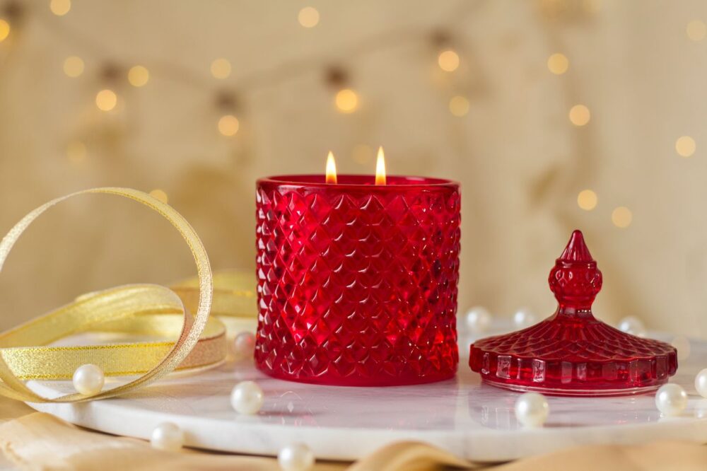 Dartez 2 Wick Classic Crystal Jar Candle-Rose Garden