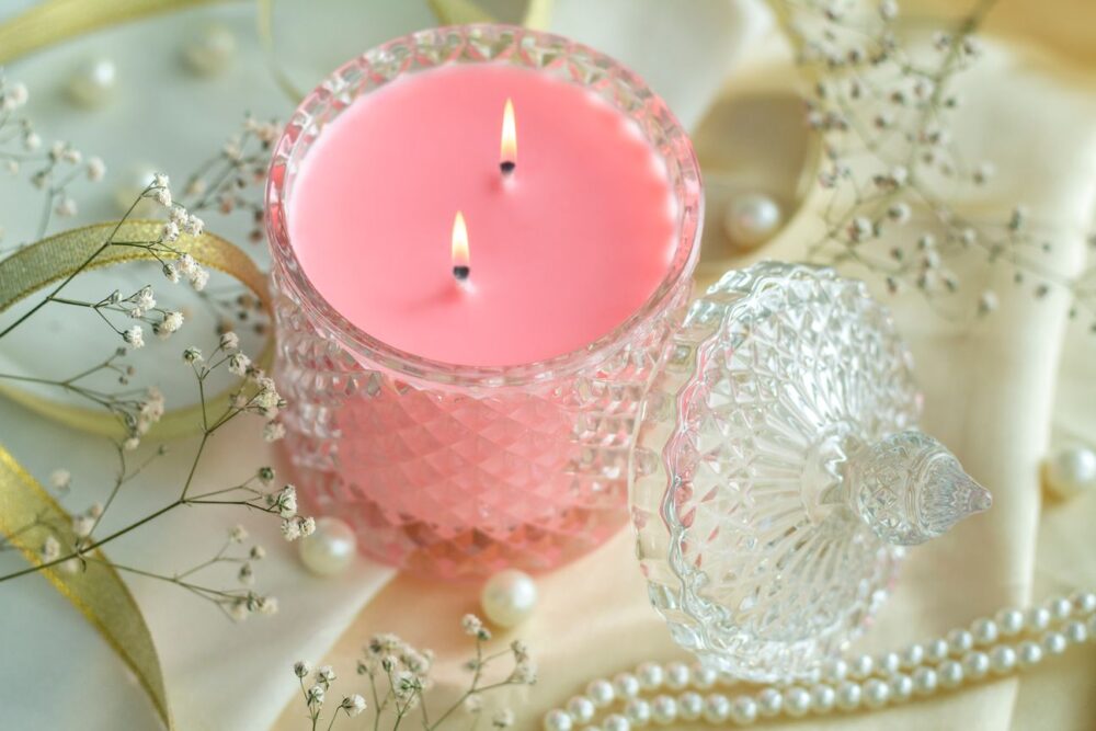 Dartez 2 Wick Classic Crystal Jar Candle-Creamy Peach