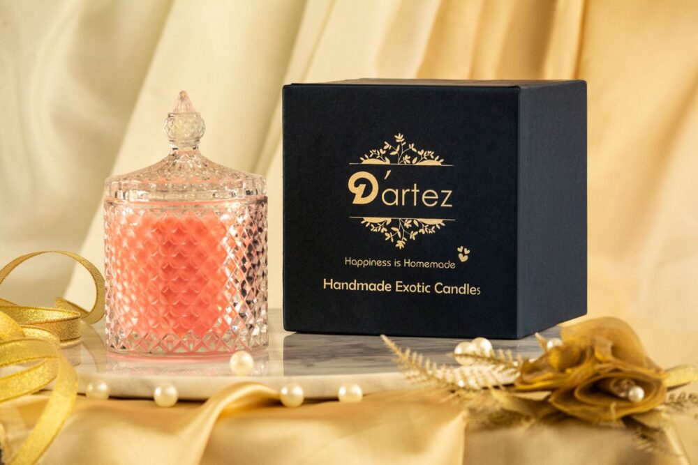 Dartez 2 Wick Classic Crystal Jar Candle-Creamy Peach