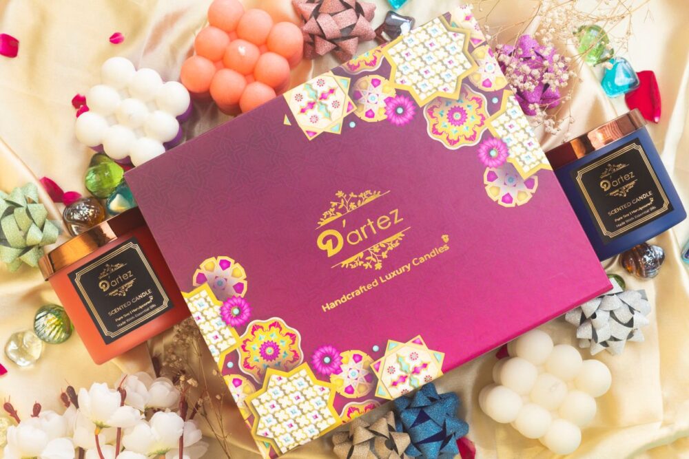 Dartez Gift hamper with Bubble candles