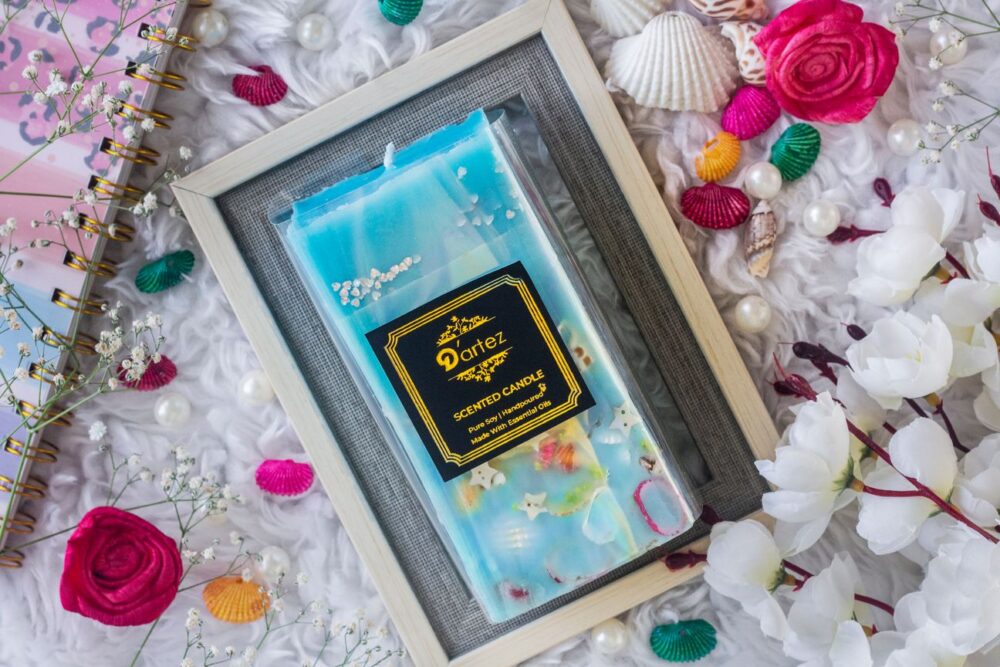 Aqua Sea shell Décor candle