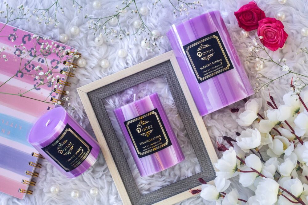 Dartez Aromatic Handmade Pillar Candle-Lavender