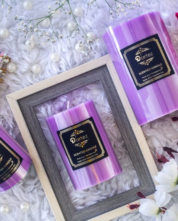 Dartez Aromatic Handmade Pillar Candle-Lavender